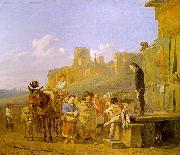 Karel Dujardin A Party of Charlatans in an Italian Landscape oil painting artist